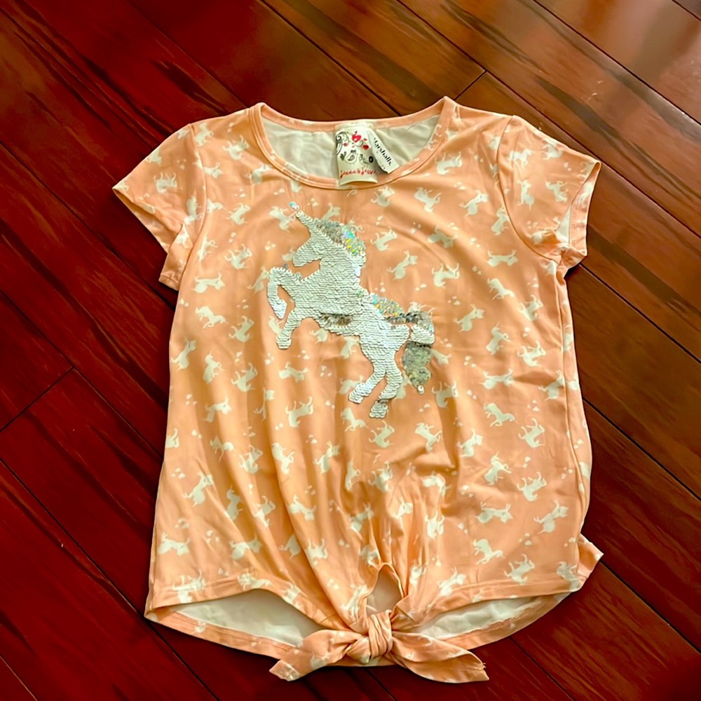 Pink and silver unicorn shirt. Brand new!